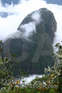 Machu picchu andes cloud mountain fog.
