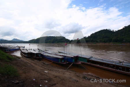 Mekong river water flag sky asia.