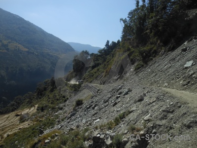 Modi khola valley asia tree road annapurna sanctuary trek.