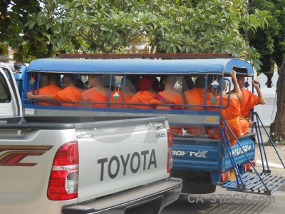 Monk vientiane laos asia car.