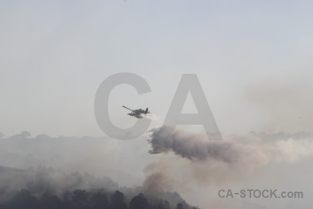 Montgo fire europe spain airplane smoke.