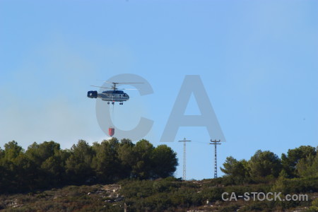 Montgo fire firefighting javea helicopter vehicle.