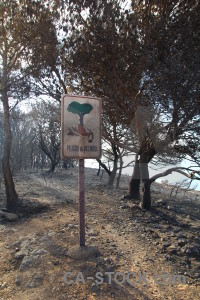 Montgo fire sign burnt spain europe.