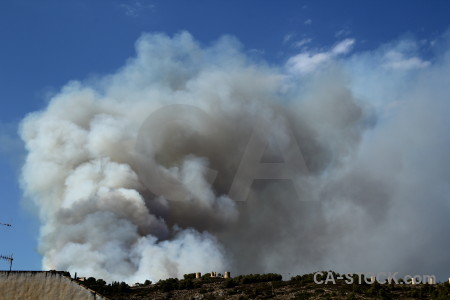 Montgo fire spain europe javea smoke.