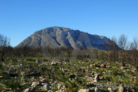 Montgo mountain spain green europe.