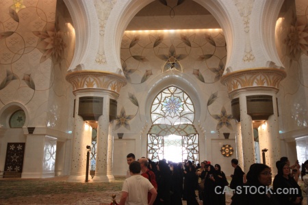 Mosque muslim inside middle east archway.