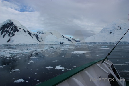 Mountain antarctica snowcap cloud sea.