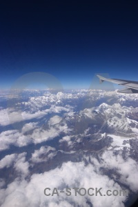 Mountain asia airplane cloud landscape.