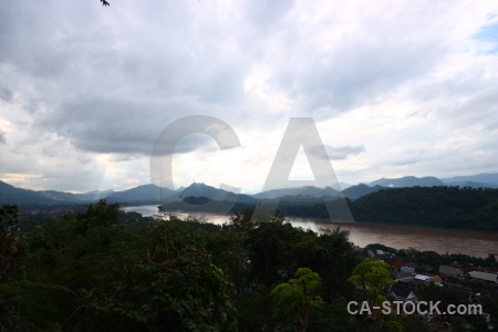 Mountain asia sky luang prabang mount phou si.