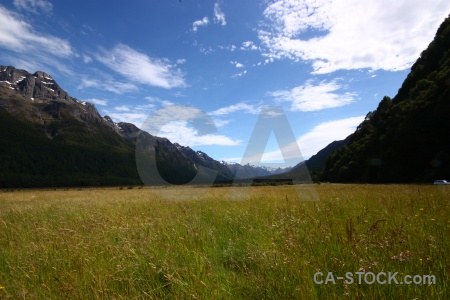 Mountain cloud field new zealand sky.