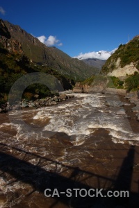 Mountain inca trail peru river snowcap.