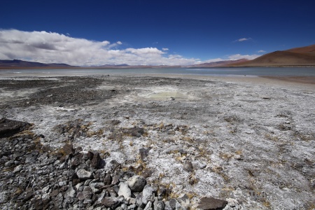 Mountain laguna chalviri bolivia landscape water.