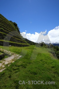 Mountain south america peru inca trail terrace.