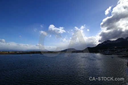 Mountain tierra del fuego south america sky boat.