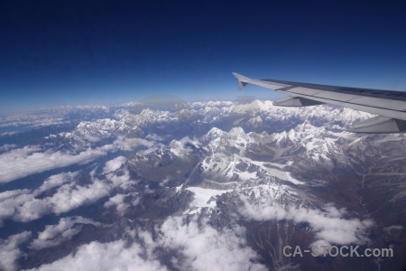 Nepal airplane landscape asia cloud.