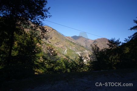 Nepal mountain sky tree araniko highway.