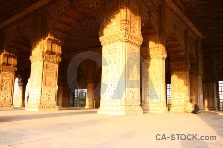 New delhi south asia archway pillar red fort.