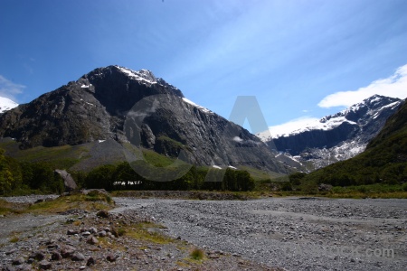 New zealand rock mountain grass cloud.