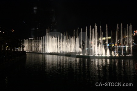 Night middle east uae fountain pool.