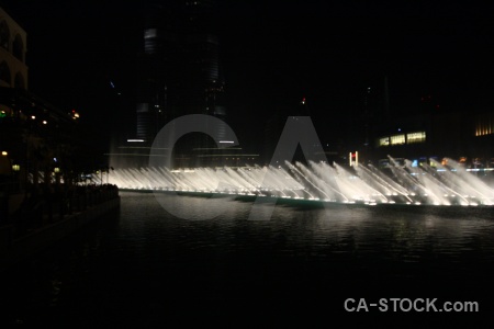 Night western asia pool middle east fountain.