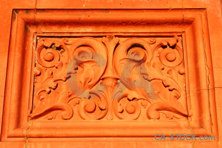 Orange ornate red.