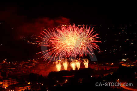 Orange red javea firework spain.