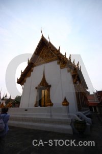 Ornate thailand buddhism bangkok temple.