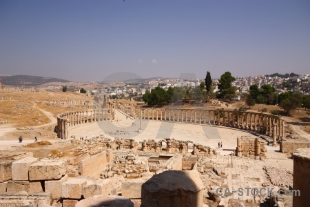 Oval forum ruin archaeological asia historic.