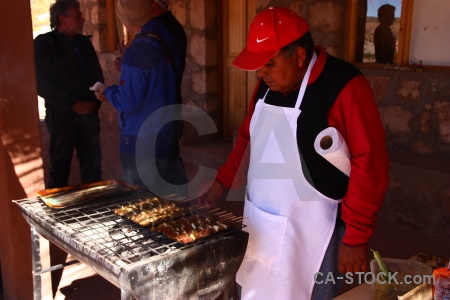 Person atacama desert andes south america bbq.