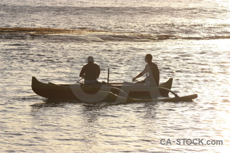 Person white vehicle boat.