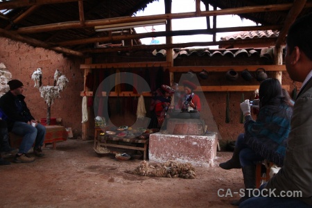 Peru chinchero building andes woman.