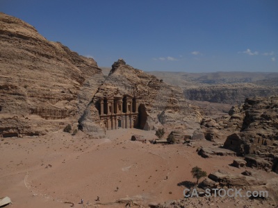 Petra cliff rock carving western asia.