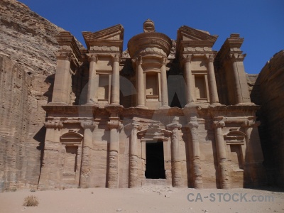 Petra sky monastery jordan cliff.