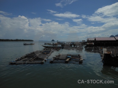 Phang nga bay building island sea thailand.