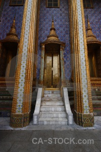 Pillar bangkok buddhist gold temple of the emerald buddha.