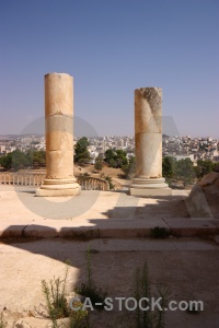 Pillar historic ancient sky jarash.