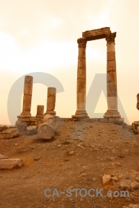 Pillar stone block jordan ruin.