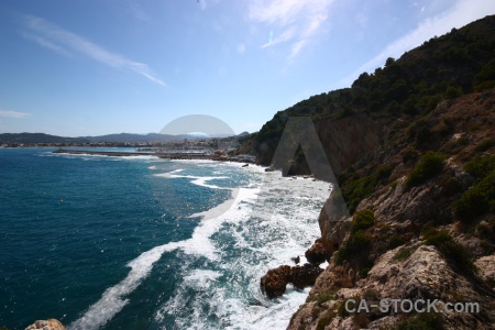 Plant rock spain water cloud.