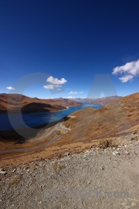 Plateau yamdrok lake altitude yumtso tibet.