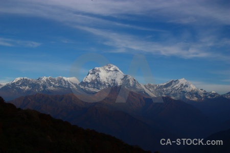 Poon hill cloud dhaulagiri tukche peak himalayan.