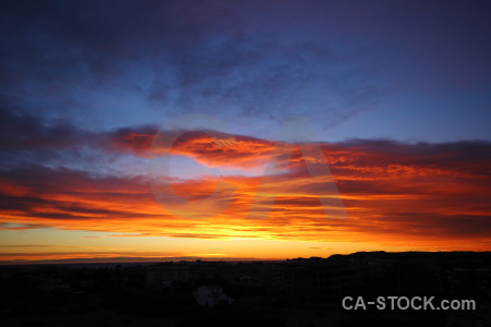 Red cloud sky sunset yellow.