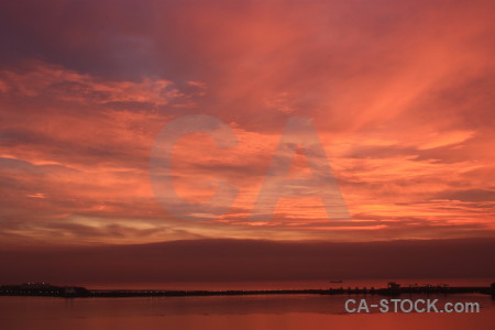 Red sunrise sunset orange cloud.