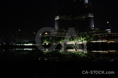 Reflection building dubai night western asia.