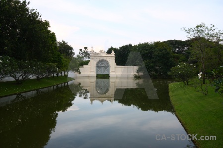 Reflection building southeast asia water thailand.