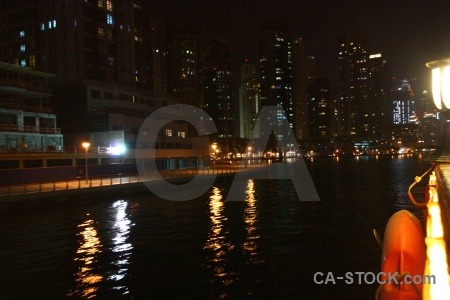 Reflection light uae water building.