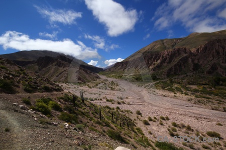 River bed south america andes argentina valley.