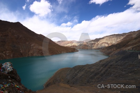 River dam himalayan sky tibet.