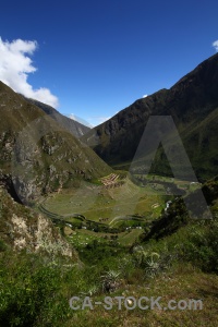 River inca trail stone grass andes.