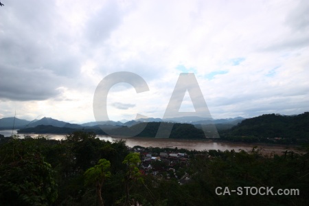 River mountain water luang prabang sky.