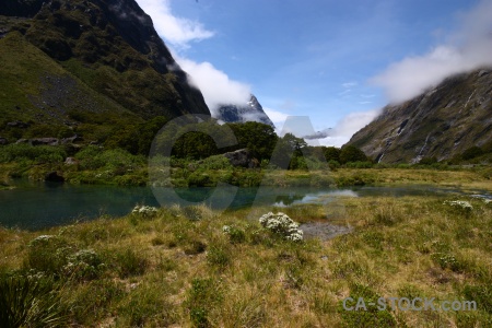 River water field landscape cloud.